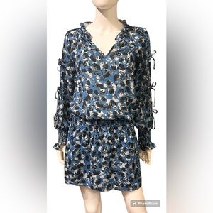 Parker NYC "Phlox" Floral
Smocked Drop-Waist Mini Dress